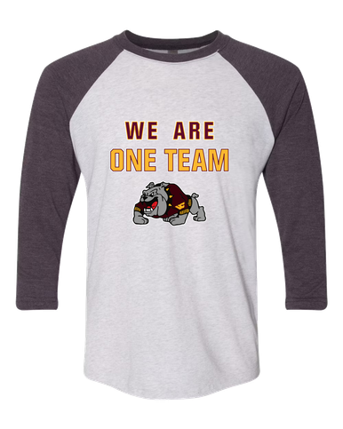 West Covina Bulldogs Design 2 We Are One Team Women's Baseball T-Shirt