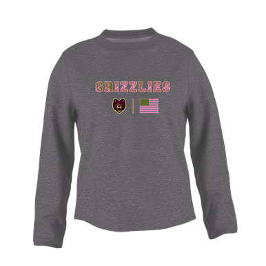 San Lorenzo Grizzlies Pink Camo Flag Women's Sweatshirt