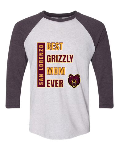 San Lorenzo Grizzlies Best Grizzly Mom Women's Baseball T-Shirt