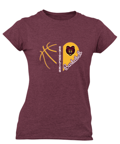 San Lorenzo Grizzlies Heart Basketball Women's Premium SS T-Shirt