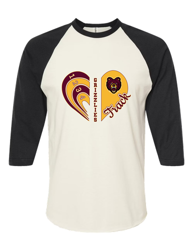 San Lorenzo Grizzlies Heart Track Women's Baseball T-Shirt