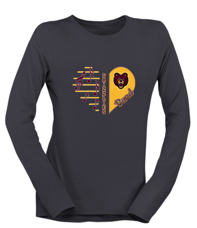 San Lorenzo Grizzlies Heart Band Women's Premium LS T-Shirt