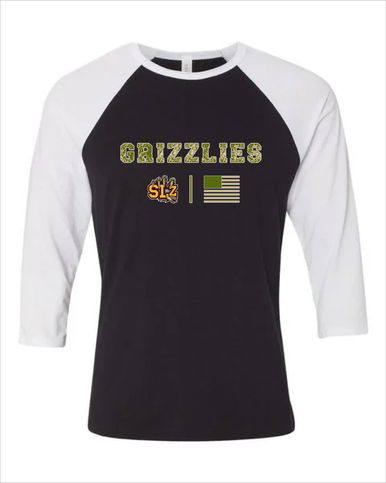 San Lorenzo Grizzlies SLZ Script Camo Flag Women's Baseball T-Shirt