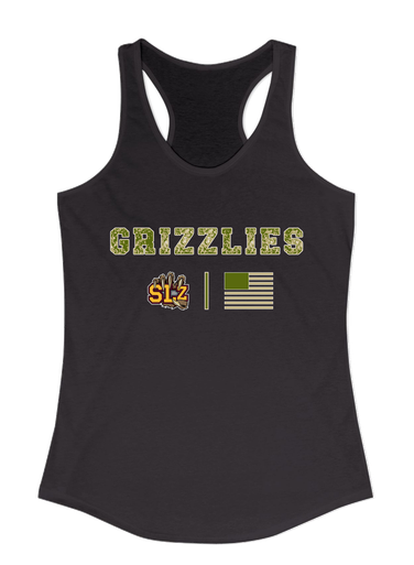 San Lorenzo Grizzlies SLZ Script Camo Flag Women's Tank Top