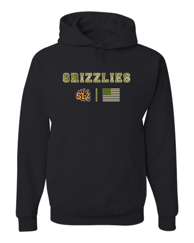 San Lorenzo Grizzlies SLZ Script Camo Flag Men's Premium Hoodie