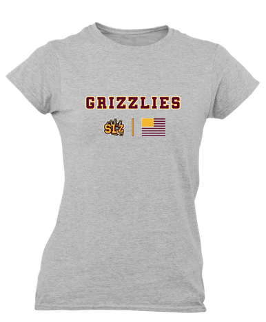 San Lorenzo Grizzlies SLZ Script Team Colors Flag Women's Premium SS T-Shirt