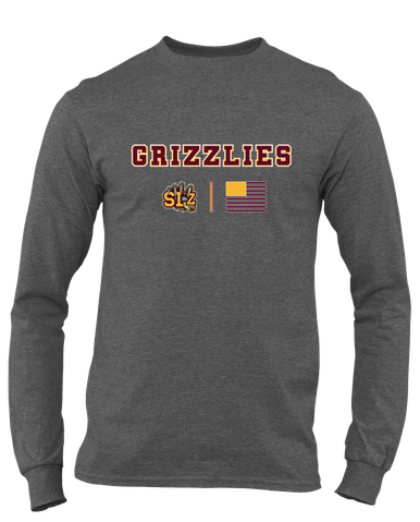 San Lorenzo Grizzlies SLZ Script Team Colors Flag Men's LS T-Shirt