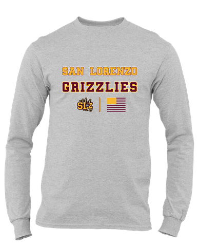 San Lorenzo Grizzlies SLZ Script Spirit Flag Men's Premium LS T-Shirt