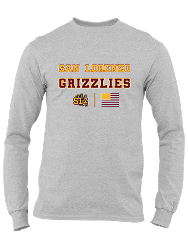 San Lorenzo Grizzlies SLZ Script Spirit Flag Men's LS T-Shirt