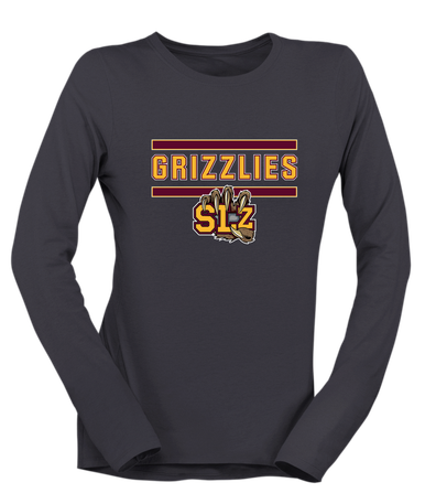 San Lorenzo Grizzlies SLZ Script Mascot #5 Women's Premium LS T-Shirt