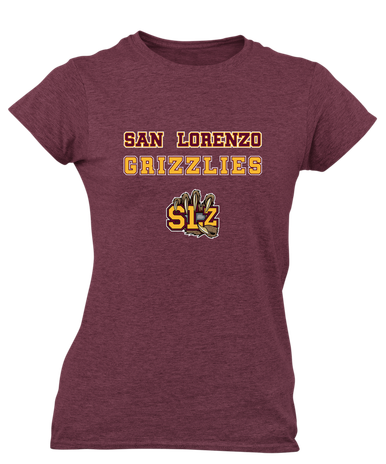 San Lorenzo Grizzlies SLZ Script Spirit Women's Premium SS T-Shirt