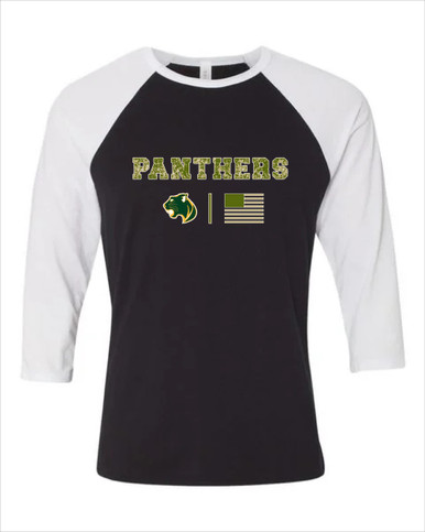 Parkdale Panthers Camo Flag Women's Baseball T-Shirt