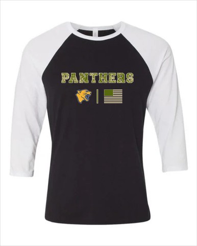 Cheltenham Panthers Camo Flag Women's Baseball T-Shirt