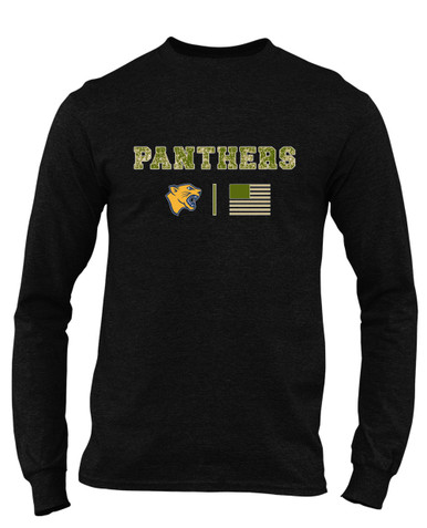 Cheltenham Panthers Camo Flag Men's LS T-Shirt
