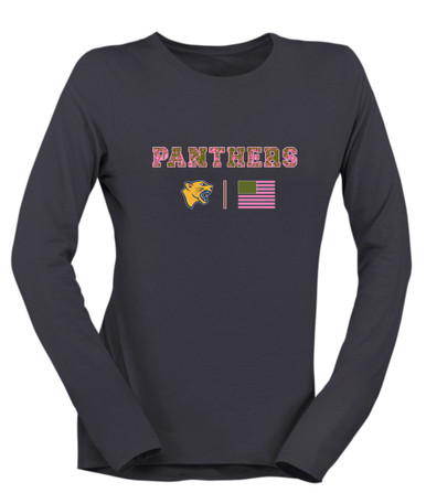 Cheltenham Panthers Pink Camo Flag Women's Premium LS T-Shirt