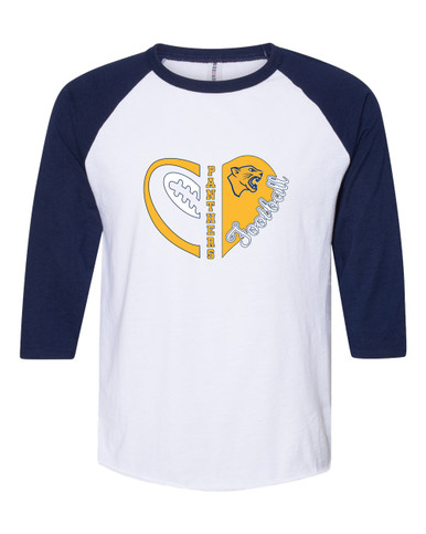 Cheltenham Panthers Heart Football Women's Baseball T-Shirt