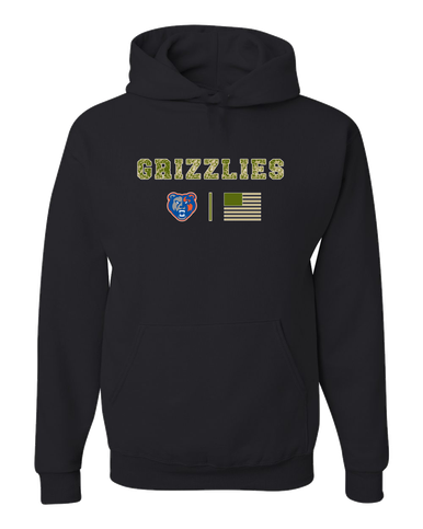 Grand Oaks Grizzlies Camo Flag Men's Premium Hoodie