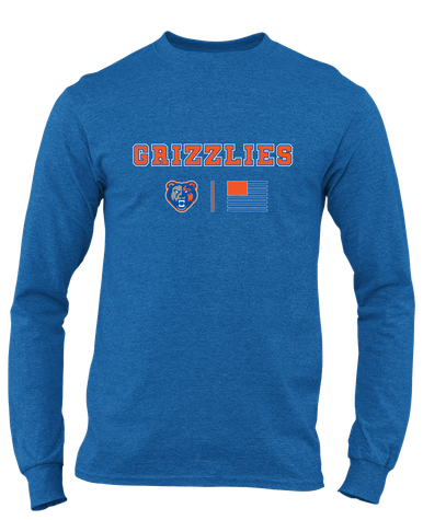 Grand Oaks Grizzlies Team Colors Flag Men's Premium LS T-Shirt
