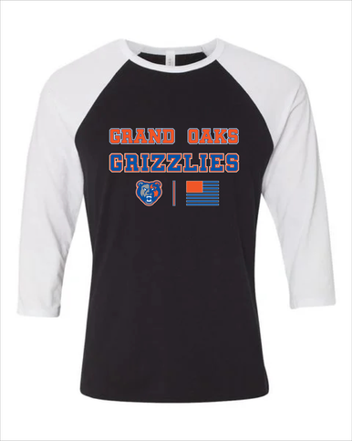 Grand Oaks Grizzlies Spirit Flag Women's Baseball T-Shirt