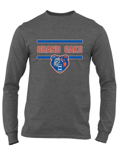 Grand Oaks Grizzlies Mascot #4 Men's LS T-Shirt