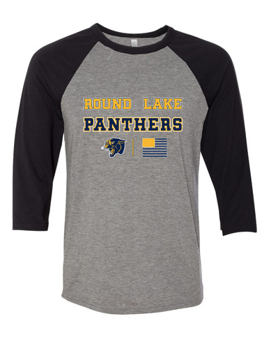 Round Lake Panthers Spirit Flag Men's Baseball T-Shirt