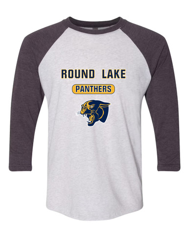 Round Lake Panthers Mascot #3 Women's Baseball T-Shirt