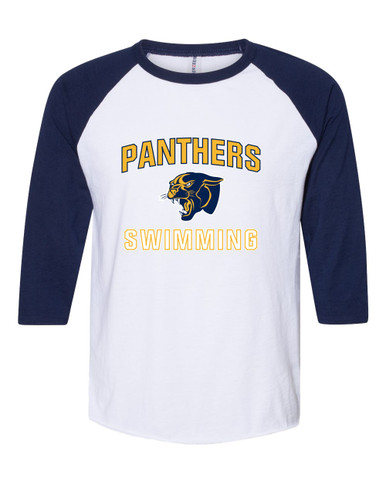 Round Lake Panthers Swimming Men's Baseball T-Shirt