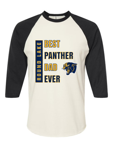 Round Lake Panthers Best Panther Dad Men's Baseball T-Shirt