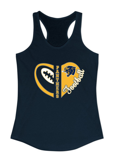 Round Lake Panthers Heart Football Women's Tank Top