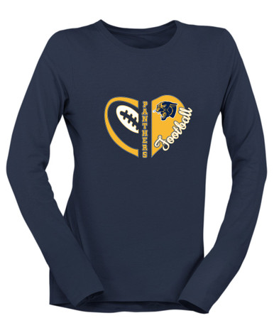 Round Lake Panthers Heart Football Women's Premium LS T-Shirt