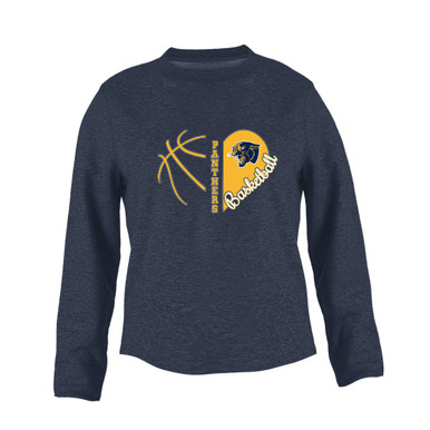 Round Lake Panthers Heart Basketball Women's Sweatshirt