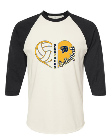 Round Lake Panthers Heart Volleyball Women's Baseball T-Shirt