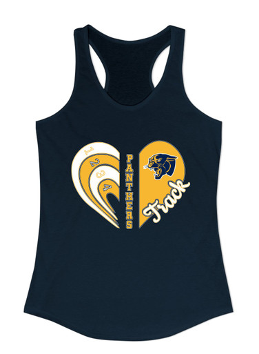 Round Lake Panthers Heart Track Women's Tank Top