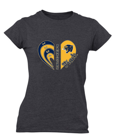 Round Lake Panthers Heart Track Women's SS T-Shirt