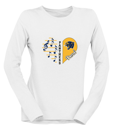 Round Lake Panthers Heart Band Women's LS T-Shirt