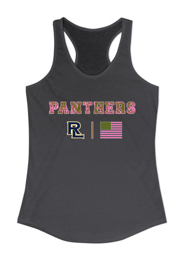 Round Lake Panthers RL Script Pink Camo Flag Women's Tank Top