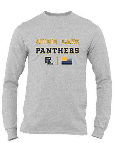 Round Lake Panthers RL Script Spirit Flag Men's LS T-Shirt