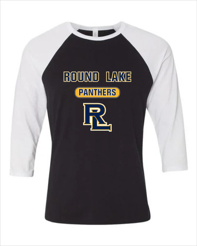 Round Lake Panthers RL Script Mascot #3 Men's Baseball T-Shirt