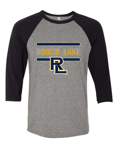 Round Lake Panthers RL Script Mascot #4 Men's Baseball T-Shirt