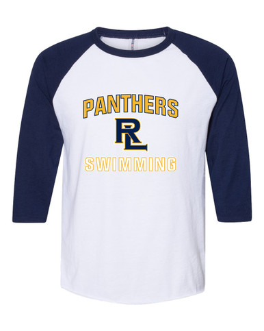 Round Lake Panthers RL Script Swimming Men's Baseball T-Shirt