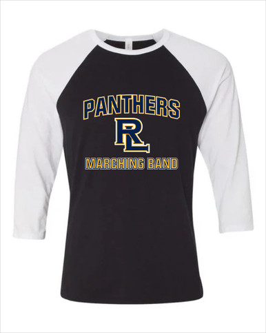 Round Lake Panthers RL Script Marching Band Men's Baseball T-Shirt