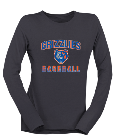 Grand Oaks Grizzlies Baseball #1 Women's LS T-Shirt