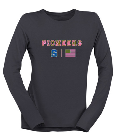 Stillwater Pioneers Pink Camo Flag Women's Premium LS T-Shirt