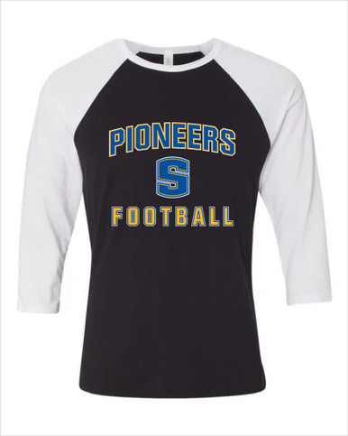Stillwater Pioneers Football #1 Women's Baseball T-Shirt