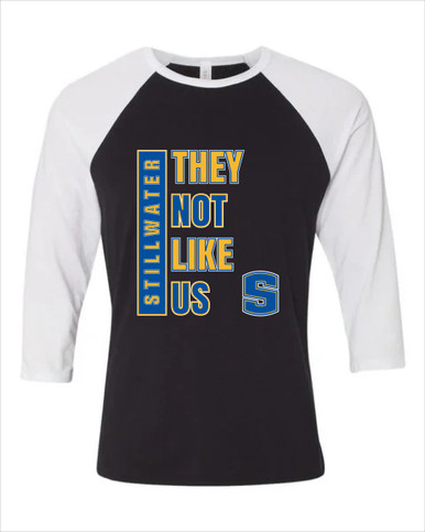 Stillwater Pioneers They Not Like Us #1 Women's Baseball T-Shirt