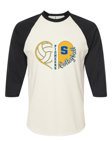 Stillwater Pioneers Heart Volleyball Women's Baseball T-Shirt