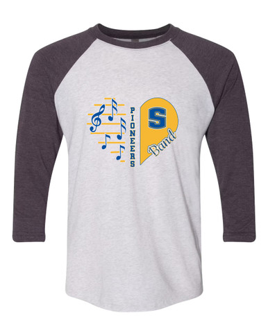 Stillwater Pioneers Heart Band Women's Baseball T-Shirt