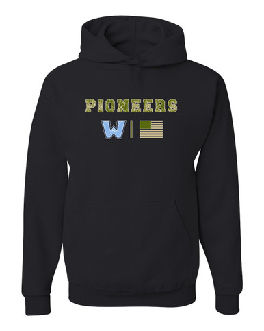 Watauga Pioneers Camo Flag Men's Premium Hoodie