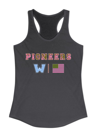 Watauga Pioneers Pink Camo Flag Women's Tank Top