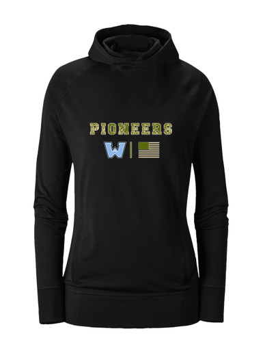 Watauga Pioneers Camo Flag Women's Hoodie